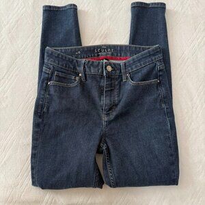 White House Black Market Sz 0 The Sculpt Skinny Ankle Dark Wash Denim Jeans